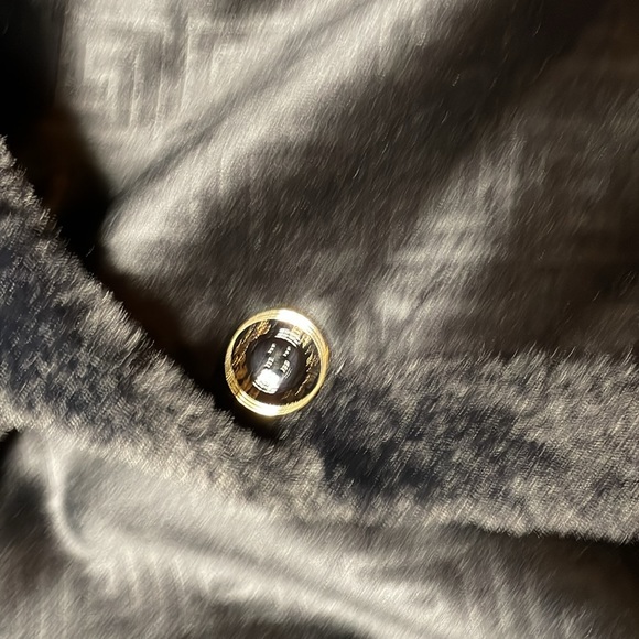 Prestige Original long black Faux Fur coat with designer pattern. Like New CLEAN - Picture 3 of 14